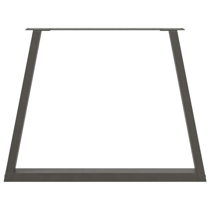 Matbordsben V-formade 2 st antracit 100x(72-73,3) cm stål