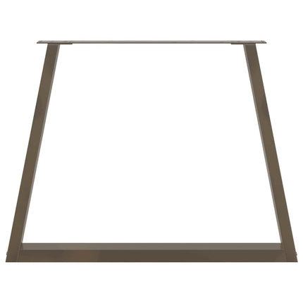 Matbordsben V-formade 2 st naturstål 100x(72-73,3) cm stål