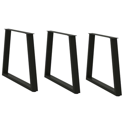 Matbordsben V-formade 3 st svarta 80x(72-73,3) cm stål