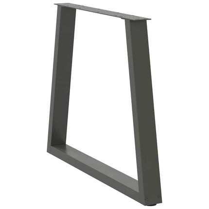 Matbordsben V-formade 3 st antracit 80x(72-73,3) cm stål