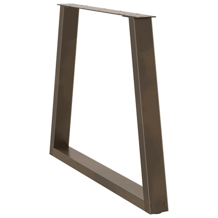 Matbordsben V-formade 3 st naturstål 80x(72-73,3) cm stål