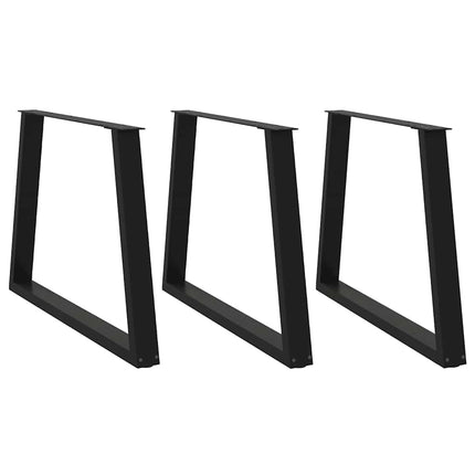 Matbordsben V-formade 3 st svarta 90x(72-73,3) cm stål