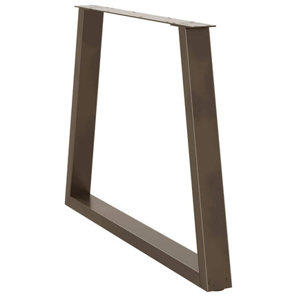 Matbordsben V-formade 3 st naturstål 90x(72-73,3) cm stål
