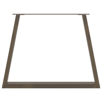 Matbordsben V-formade 3 st naturstål 90x(72-73,3) cm stål