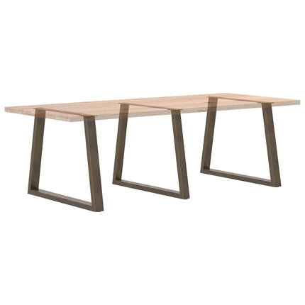 Matbordsben V-formade 3 st naturstål 90x(72-73,3) cm stål