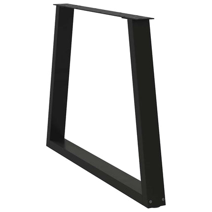 Matbordsben V-formade 3 st svarta 100x(72-73,3) cm stål