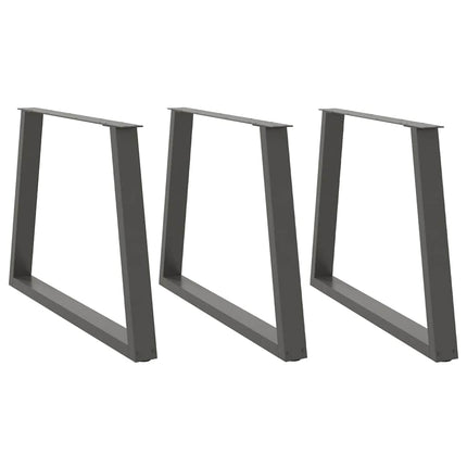 Matbordsben V-formade 3 st antracit 100x(72-73,3) cm stål