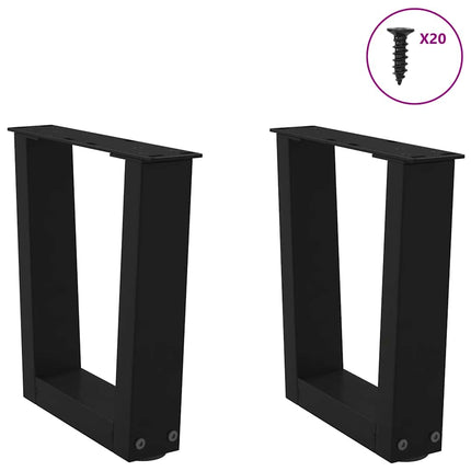 Soffbordsben V-formade 2 st svarta 40x(30-31,3) cm stål