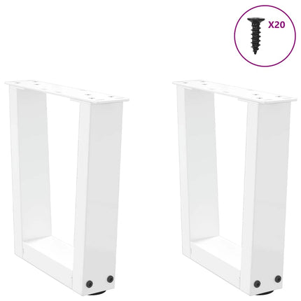 Soffbordsben V-formade 2 st vita 40x(30-31,3) cm stål