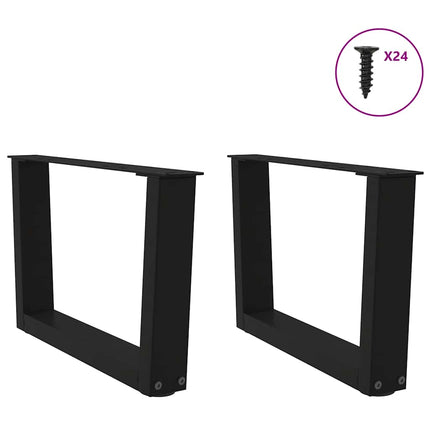 Soffbordsben V-formade 2 st svarta 50x(30-31,3) cm stål