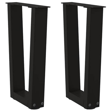 Soffbordsben V-formade 2 st svarta 38x(42-43,3) cm stål