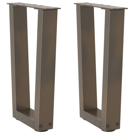 Soffbordsben V-formade 2 st naturstål 38x(42-43,3) cm stål