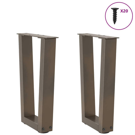 Soffbordsben V-formade 2 st naturstål 38x(42-43,3) cm stål