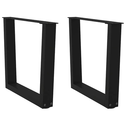 Soffbordsben V-formade 2 st svarta 50x(42-43,3) cm stål