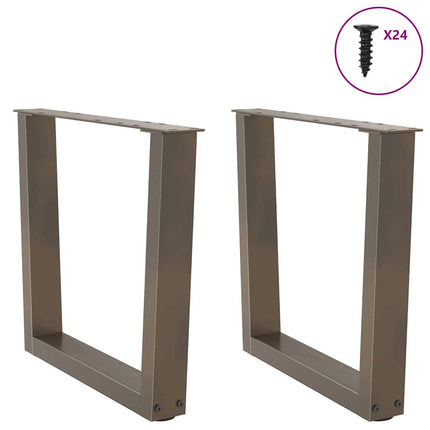Soffbordsben V-formade 2 st naturstål 50x(42-43,3) cm stål