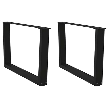 Soffbordsben V-formade 2 st svarta 70x(42-43,3) cm stål