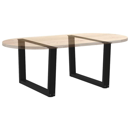 Soffbordsben V-formade 2 st svarta 70x(42-43,3) cm stål
