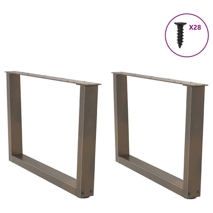 Soffbordsben V-formade 2 st naturstål 70x(42-43,3) cm stål