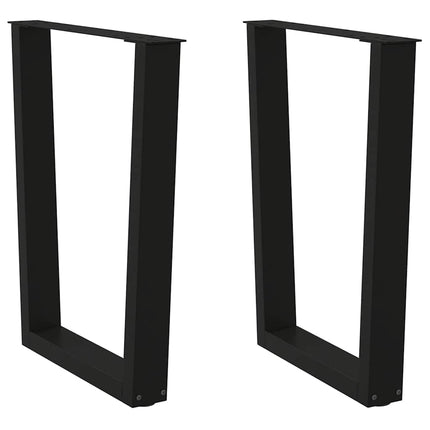 Matbordsben V-formade 2 st svarta 60x(72-73,3) cm stål