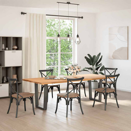 Matbordsben V-formade 2 st antracit 60x(72-73,3) cm stål