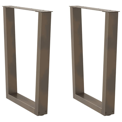 Matbordsben V-formade 2 st naturstål 60x(72-73,3) cm stål