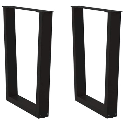 Matbordsben V-formade 2 st svarta 70x(72-73,3) cm stål