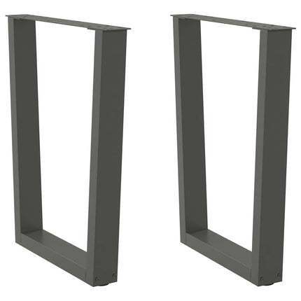 Matbordsben V-formade 2 st antracit 70x(72-73,3) cm stål