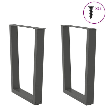 Matbordsben V-formade 2 st antracit 70x(72-73,3) cm stål