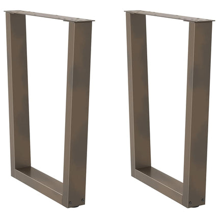 Matbordsben V-formade 2 st naturstål 70x(72-73,3) cm stål