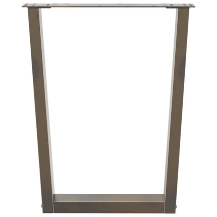 Matbordsben V-formade 2 st naturstål 70x(72-73,3) cm stål