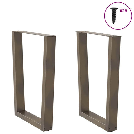 Matbordsben V-formade 2 st naturstål 70x(72-73,3) cm stål