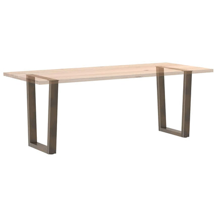 Matbordsben V-formade 2 st naturstål 70x(72-73,3) cm stål