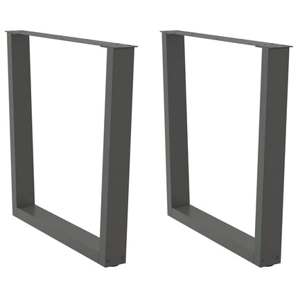 Matbordsben V-formade 2 st antracit 80x(72-73,3) cm stål