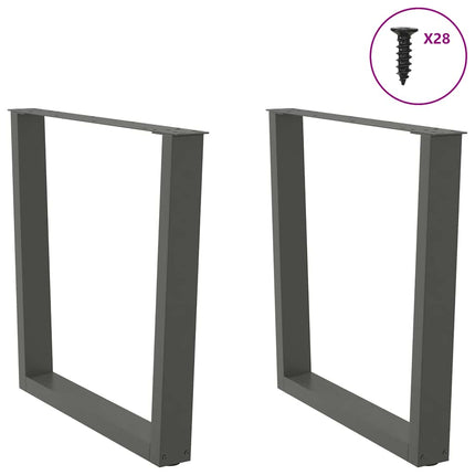 Matbordsben V-formade 2 st antracit 80x(72-73,3) cm stål