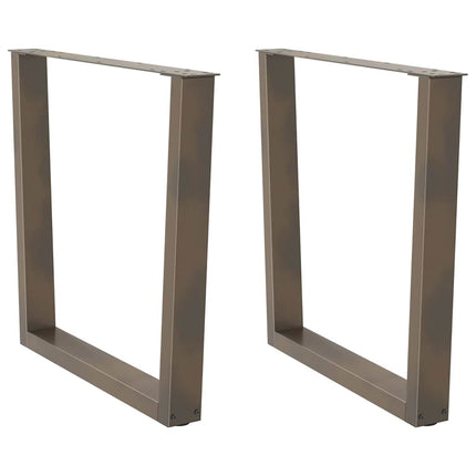 Matbordsben V-formade 2 st naturstål 80x(72-73,3) cm stål