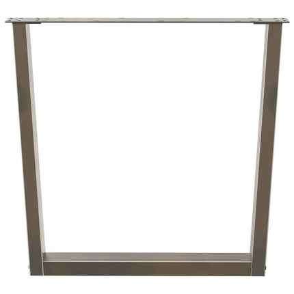 Matbordsben V-formade 2 st naturstål 80x(72-73,3) cm stål