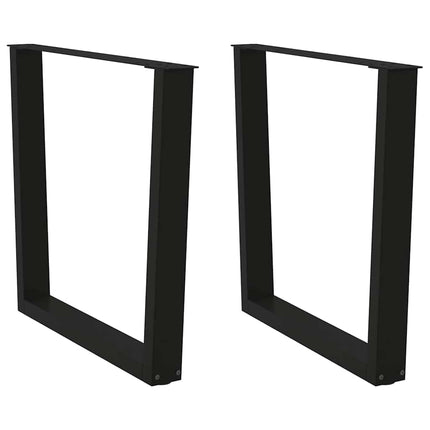 Matbordsben V-formade 2 st svarta 90x(72-73,3) cm stål