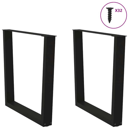 Matbordsben V-formade 2 st svarta 90x(72-73,3) cm stål