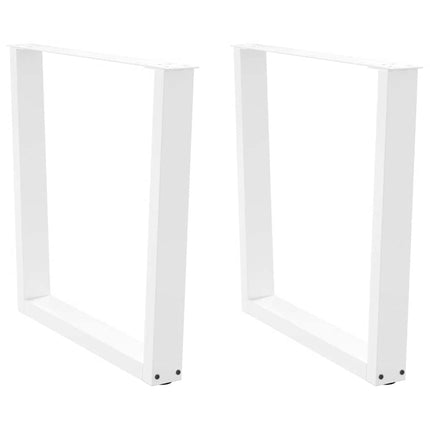 Matbordsben V-formade 2 st vita 90x(72-73,3) cm stål