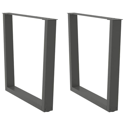 Matbordsben V-formade 2 st antracit 90x(72-73,3) cm stål