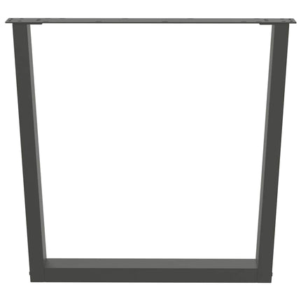 Matbordsben V-formade 2 st antracit 90x(72-73,3) cm stål