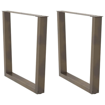 Matbordsben V-formade 2 st naturstål 90x(72-73,3) cm stål