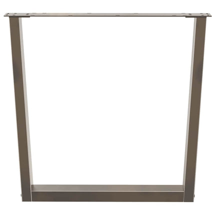Matbordsben V-formade 2 st naturstål 90x(72-73,3) cm stål