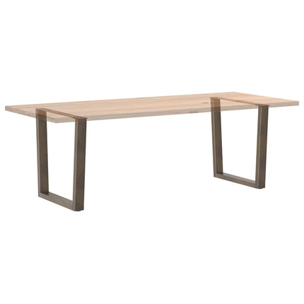 Matbordsben V-formade 2 st naturstål 90x(72-73,3) cm stål