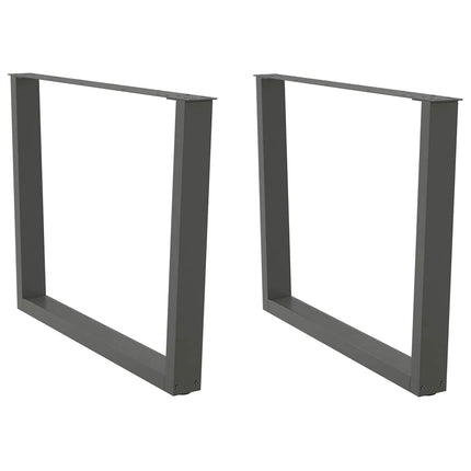 Matbordsben V-formade 2 st antracit 100x(72-73,3) cm stål