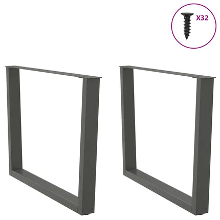 Matbordsben V-formade 2 st antracit 100x(72-73,3) cm stål