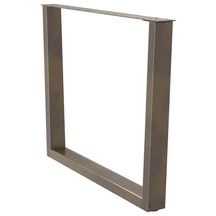 Matbordsben V-formade 2 st naturstål 100x(72-73,3) cm stål