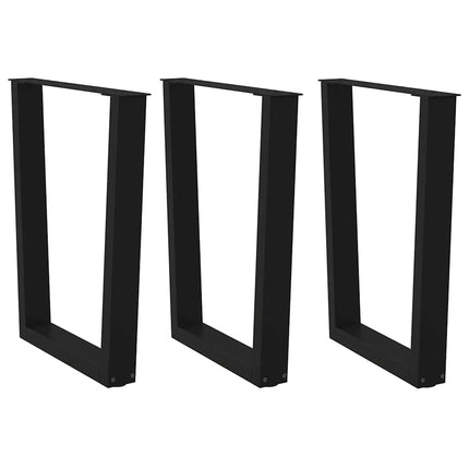 Matbordsben V-formade 3 st svarta 70x(72-73,3) cm stål