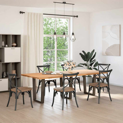 Matbordsben V-formade 3 st naturstål 70x(72-73,3) cm stål