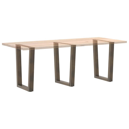 Matbordsben V-formade 3 st naturstål 70x(72-73,3) cm stål
